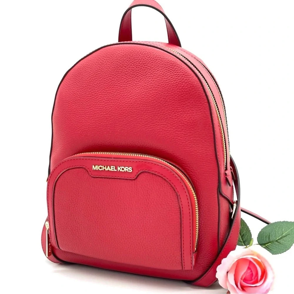 Michael Kors Medium Jaycee Backpack Red - Picture 2 of 12